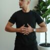 Hustle Casual T-Shirt Crew Neck Black - Image 3